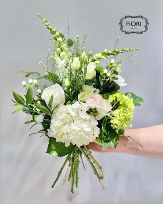 White mother's day flower bouquet delivery Oakville Burlington FIORI Oakville florist