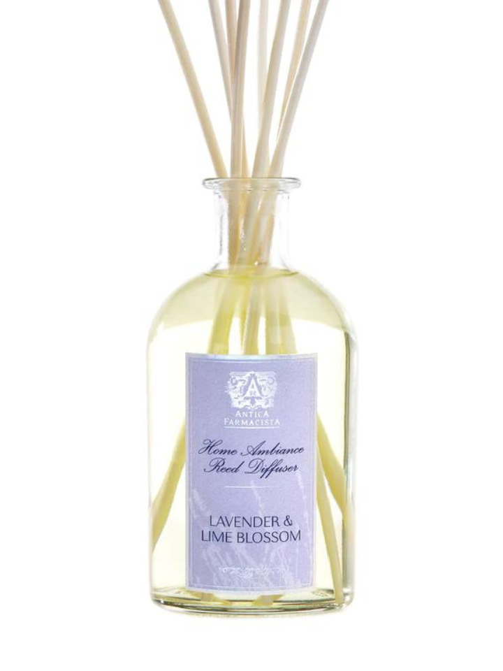 Lavender and Lime Blossom Diffuser by Antica Farmacista now available at FIORI Oakville along with other home fragrances and home decor gifts