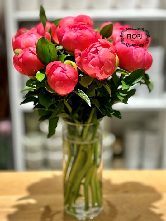 Coral Charm Peony Bouquet in a VASE