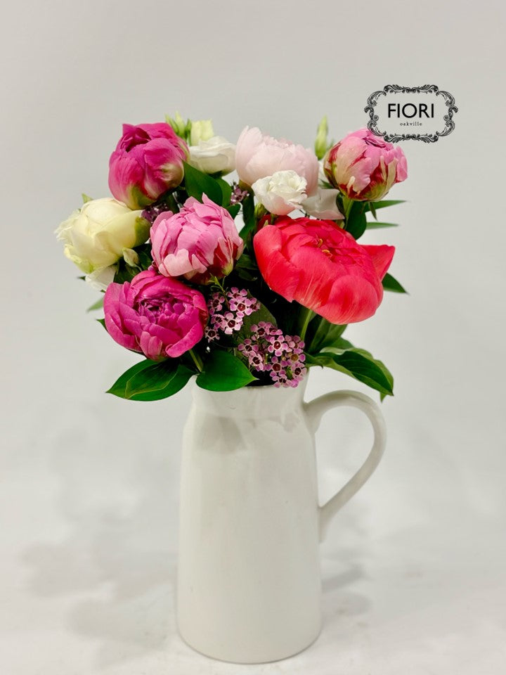 Order Peonies in a Pitcher online for delivery. FIORI Oakville Florist- Toscana Peony Pitcher